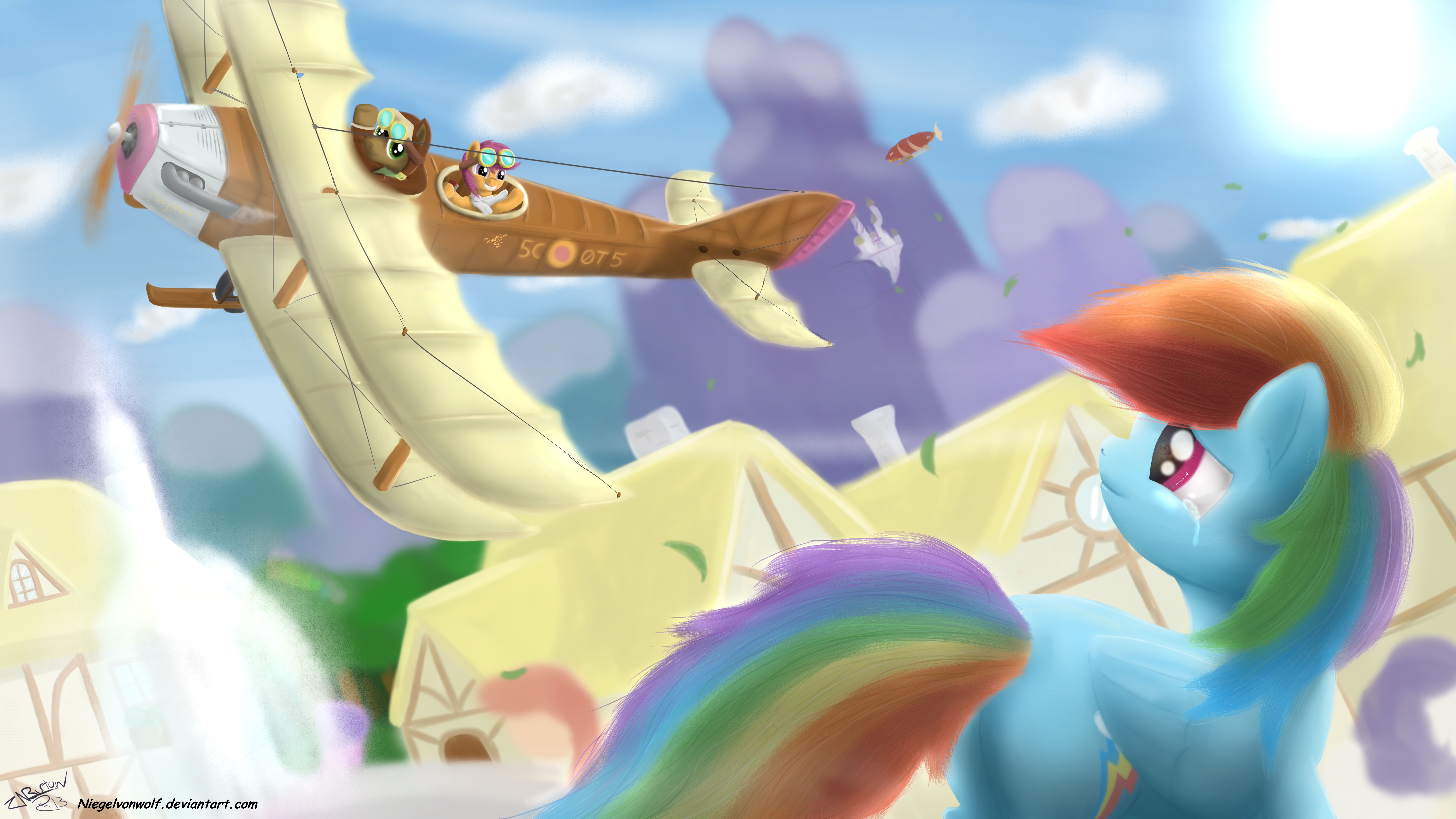 Scootaloo learns to Fly.