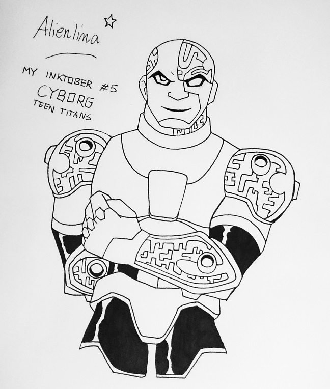 MY INKTOBER #5: Cyborg