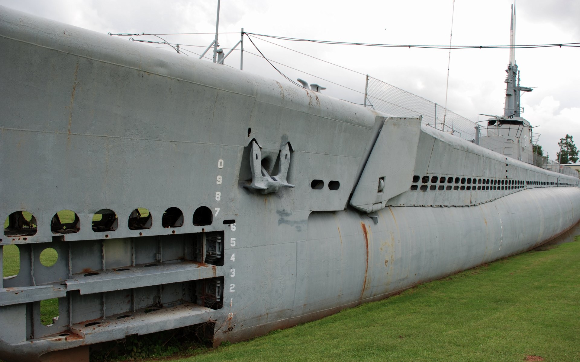 USS Batfish- Port-side view.