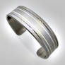 Knurled Silver and Steel Cuff