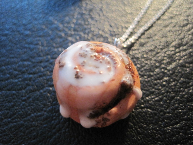 Cinnamon roll necklace