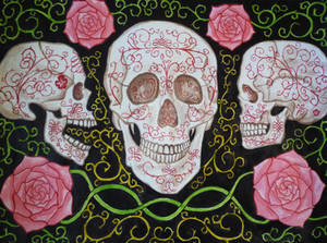 Baroque Skulls and Roses