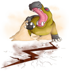 Hippowdon used Fissure! by batreiis