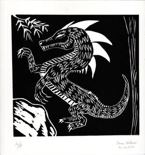 Linoleum Dragon Print
