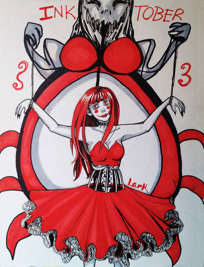 Inktober/goretober day 3 - puppet by 7AirGoddess3
