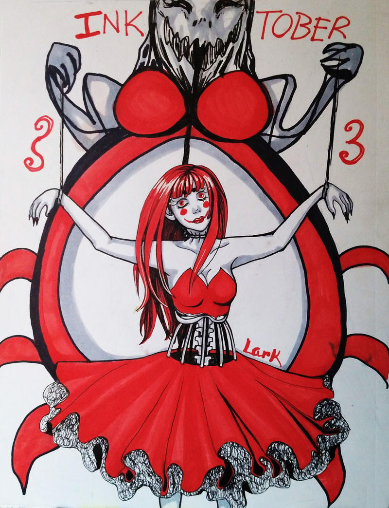 Inktober/goretober day 3 - puppet by 7AirGoddess3
