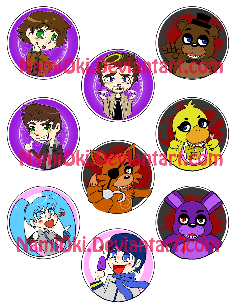 Random Fandom buttons batch 3