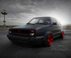 golf mk2 i like red with black