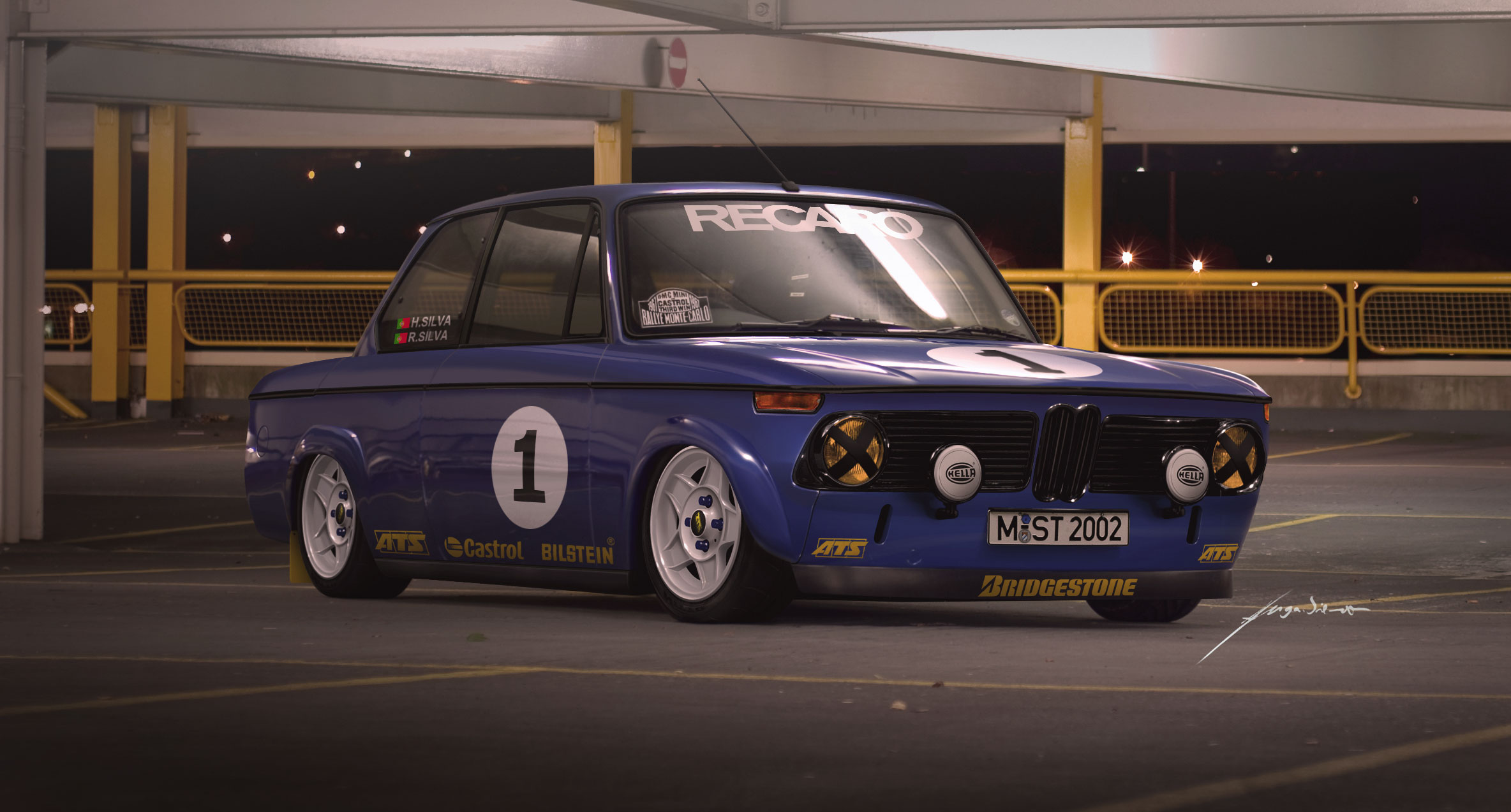 bmw 2002 rally car blue