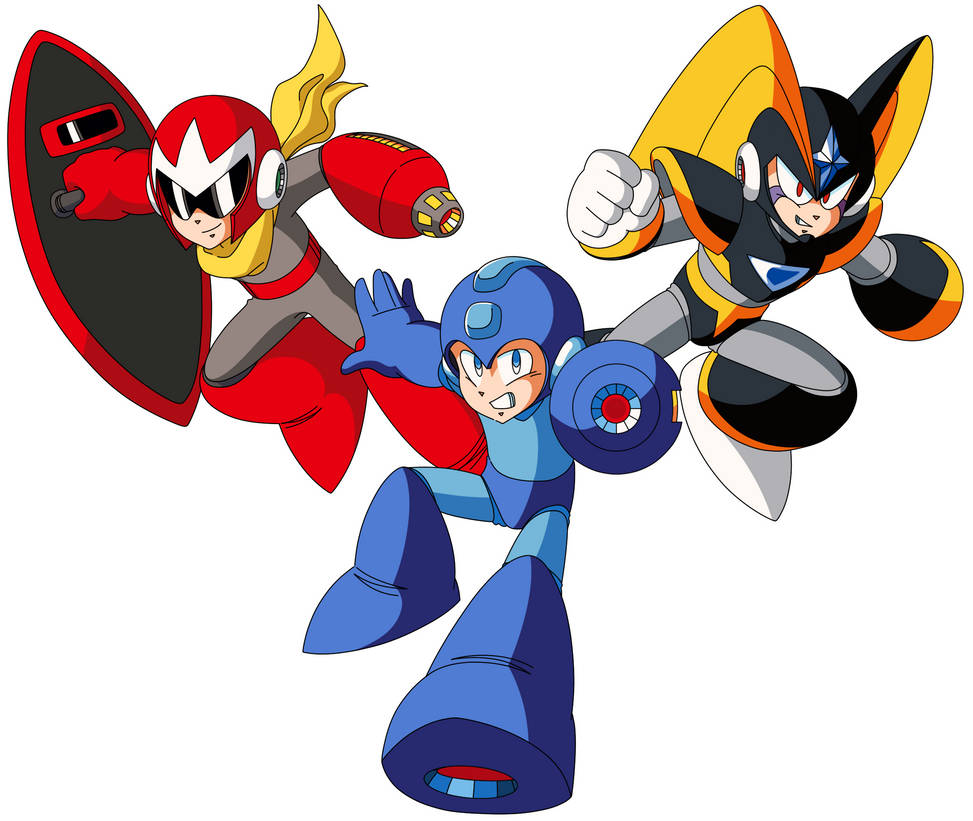 Mega Man, Proto Man and Bass by ZEDIC0N on DeviantArt