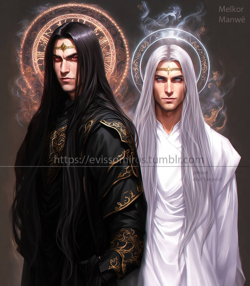 Melkor and Manwe by EvissOmiros on DeviantArt