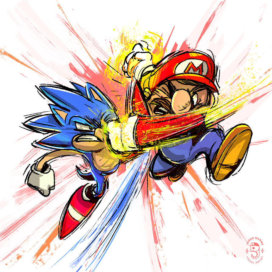 Mario vs Sonic by jmarme on DeviantArt