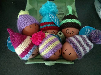Eggs with hats