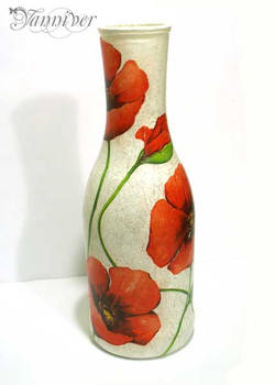 Decoupage Vase - Poppy