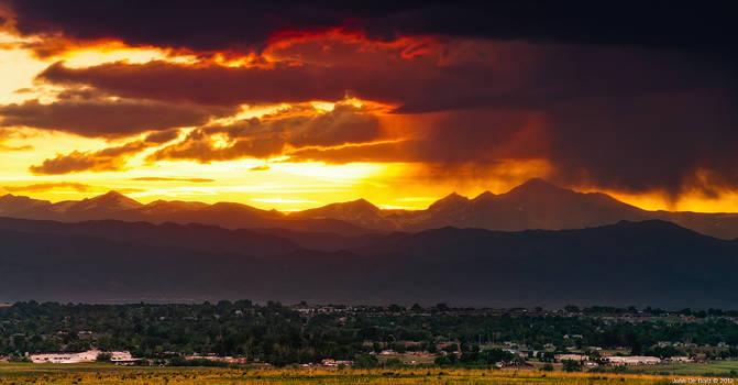 Fire Above Longs Peak