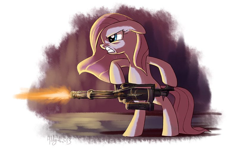 Pinkamena and her minigun