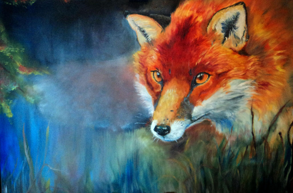 Fox in the bushes by NightJinx