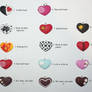 A lot of heart pendants