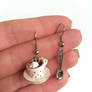 Handmade earrings coffee cup