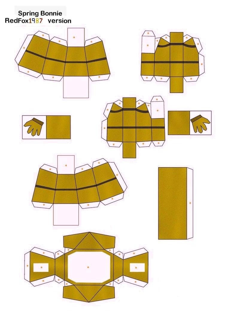 Spring Paper Character Craft Springbonnie papercraft part2 by RedFox1987 on DeviantArt