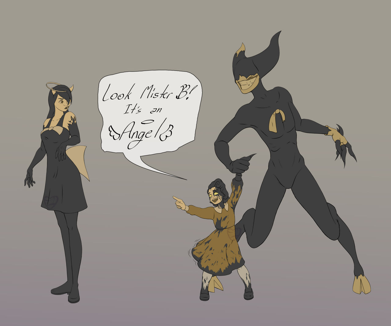 Woman Ink Demon Ink Demon out on a Stroll with His Little Sister by Friendly-1ntrovert ...