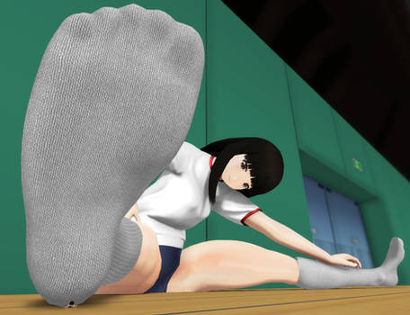 MMD Giantess - Ayami warming up