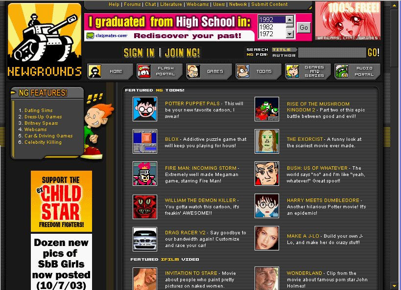 Newgrounds Windows Newgrounds Website (October 8th, 2003) by KimStrahlberg on DeviantArt