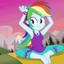 Rainbow Dash doing yoga