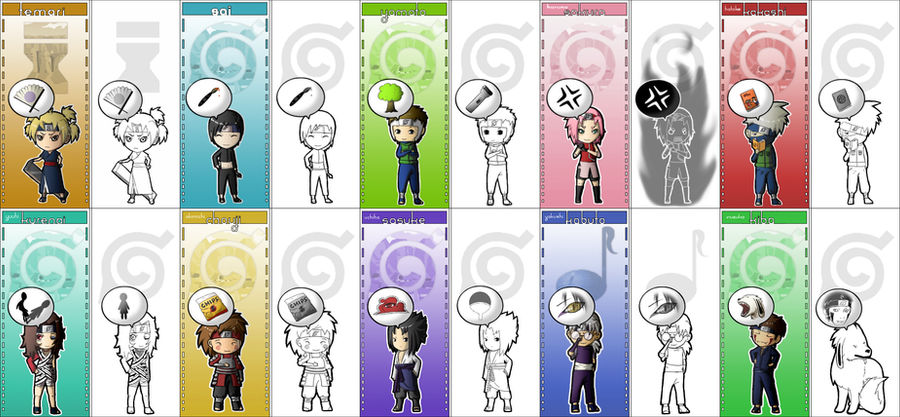 naruto bookmark set 1 by mutchka on deviantart