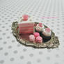 Dollhouse Miniature Pink Ombre Cake Dessert Tray