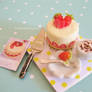 Dollhouse Miniature Strawberry Fraisier Cake