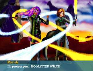 MC and Merula Snyde fighting side by side