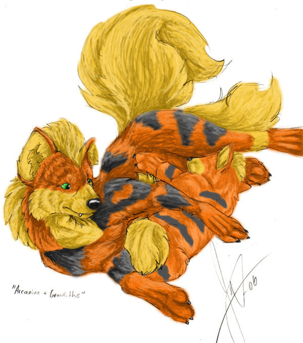 Colored Arcanine And Growlithe