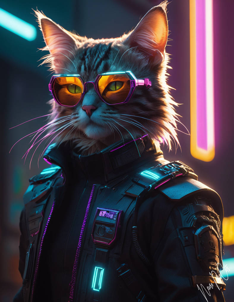 Cyper Kat Cyber Cat by NeuroPieCats on DeviantArt