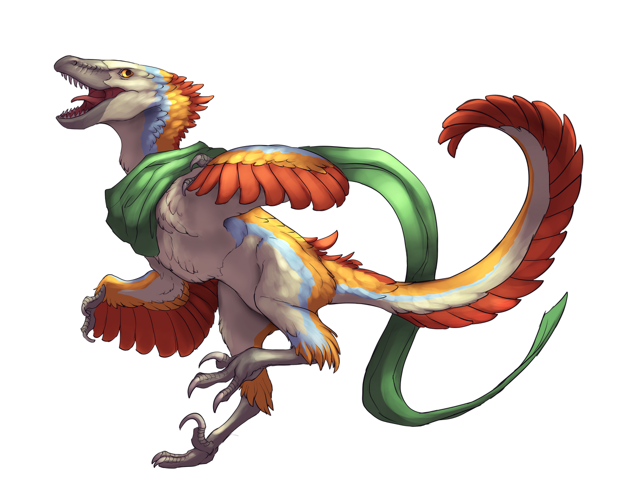Colorful Raptor Character by cweinmanart on DeviantArt