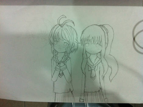 A sketch of Sakura and Tomoyo