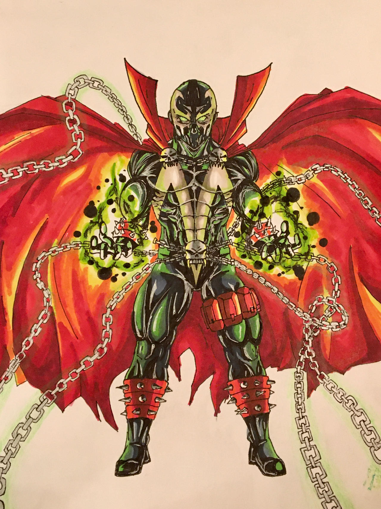 Hand drawn spawn by nonbasicartist on DeviantArt