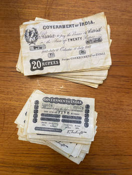 Reproduction 19th century banknotes from India