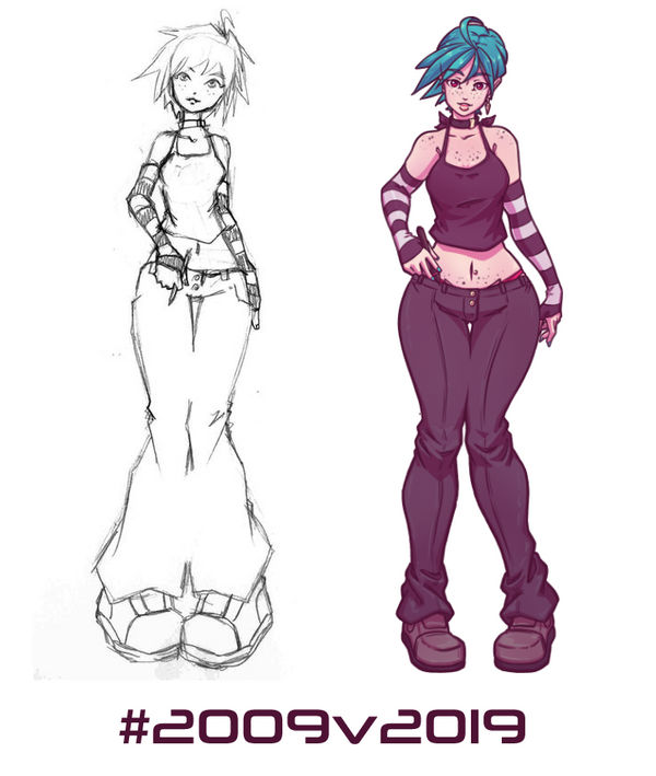 2009vs2019 Anime girl by N647 on DeviantArt 2009vs2019 Anime girl by N647 on DeviantArt