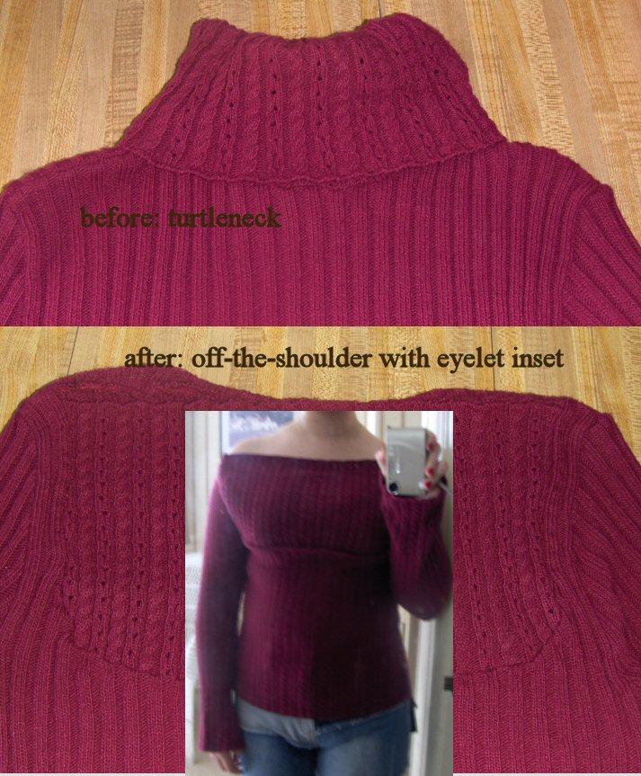 altered maroon sweater