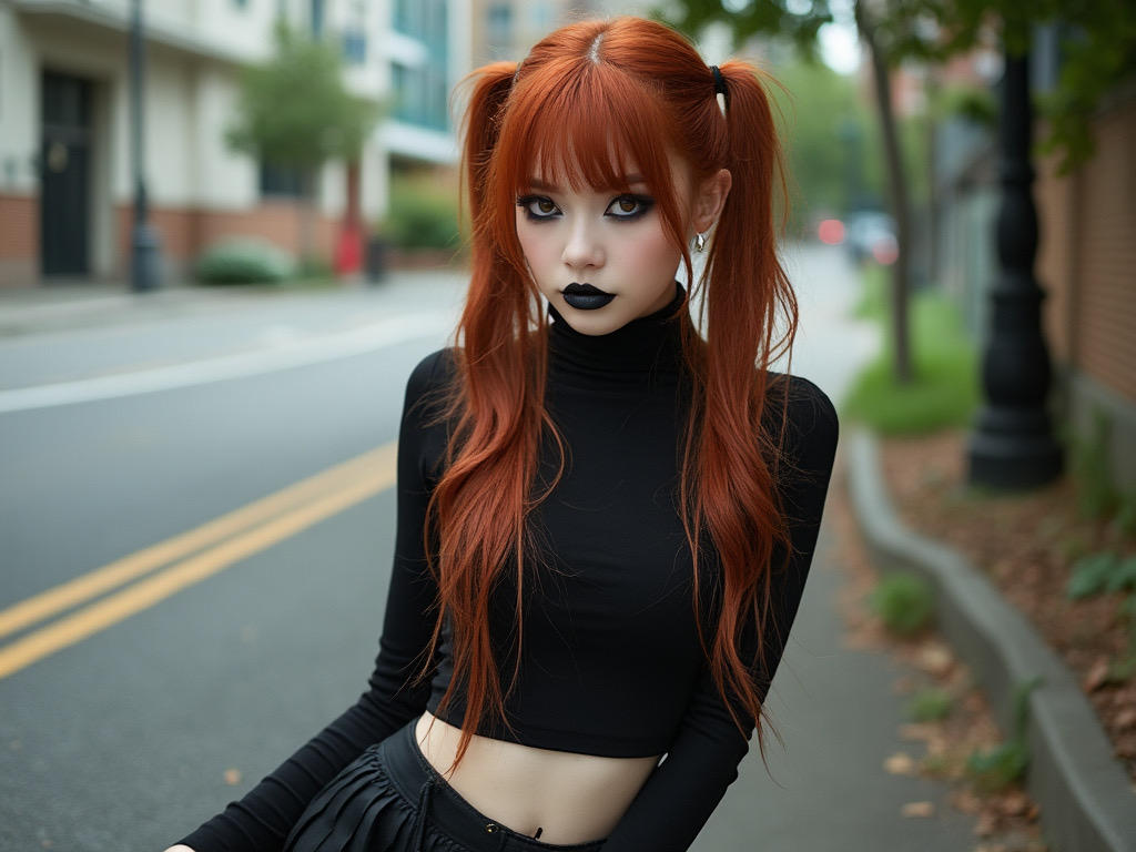 Red headed goth by skin1701 on DeviantArt