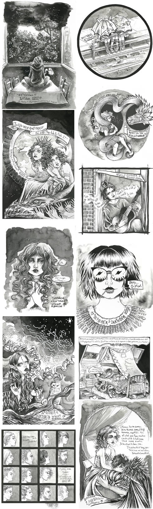 Inktober 11-21 by winona-adamon