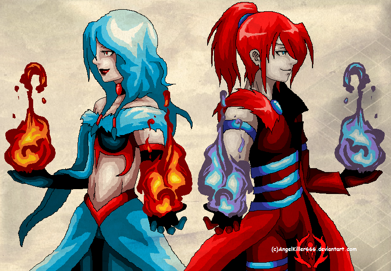 Blau and Rot Feuer