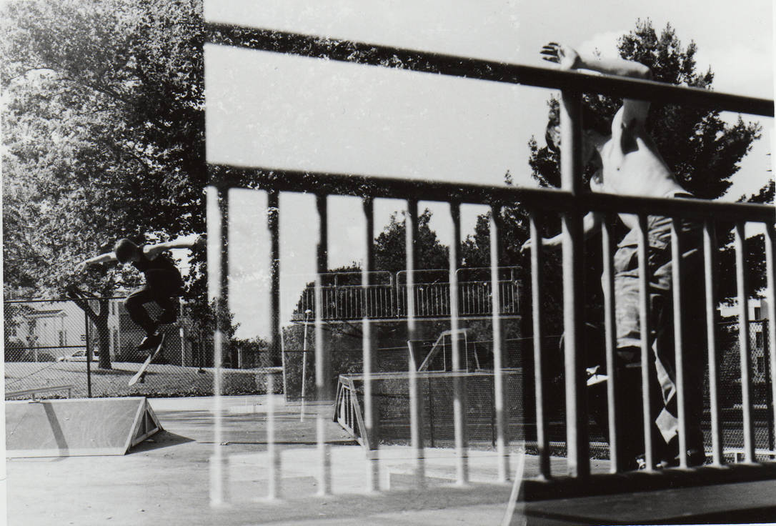 skateboarding double exposure