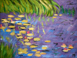 WATERLILIES MORNING AFTER MONET