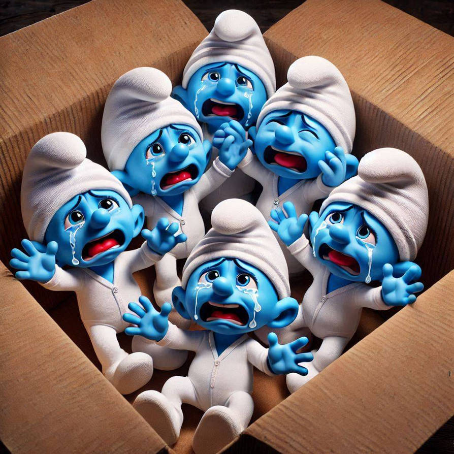 Crying Smurflings by Dylectra on DeviantArt