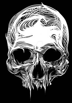 Skull woodcut inspired.