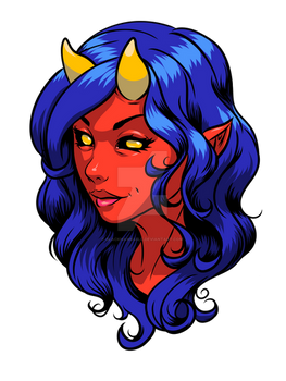 Succubus Portrait (Vector)