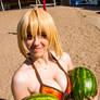 Beach Cosplay - Holding Two Big Watermelons - 6