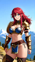 Barbarian mountain warrior woman